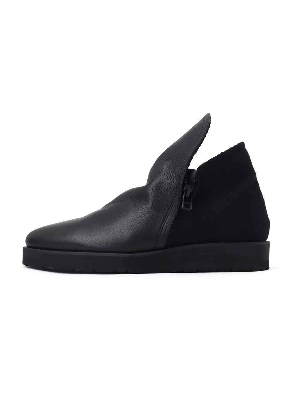 Shrinked Melton Double Side Zip Boots