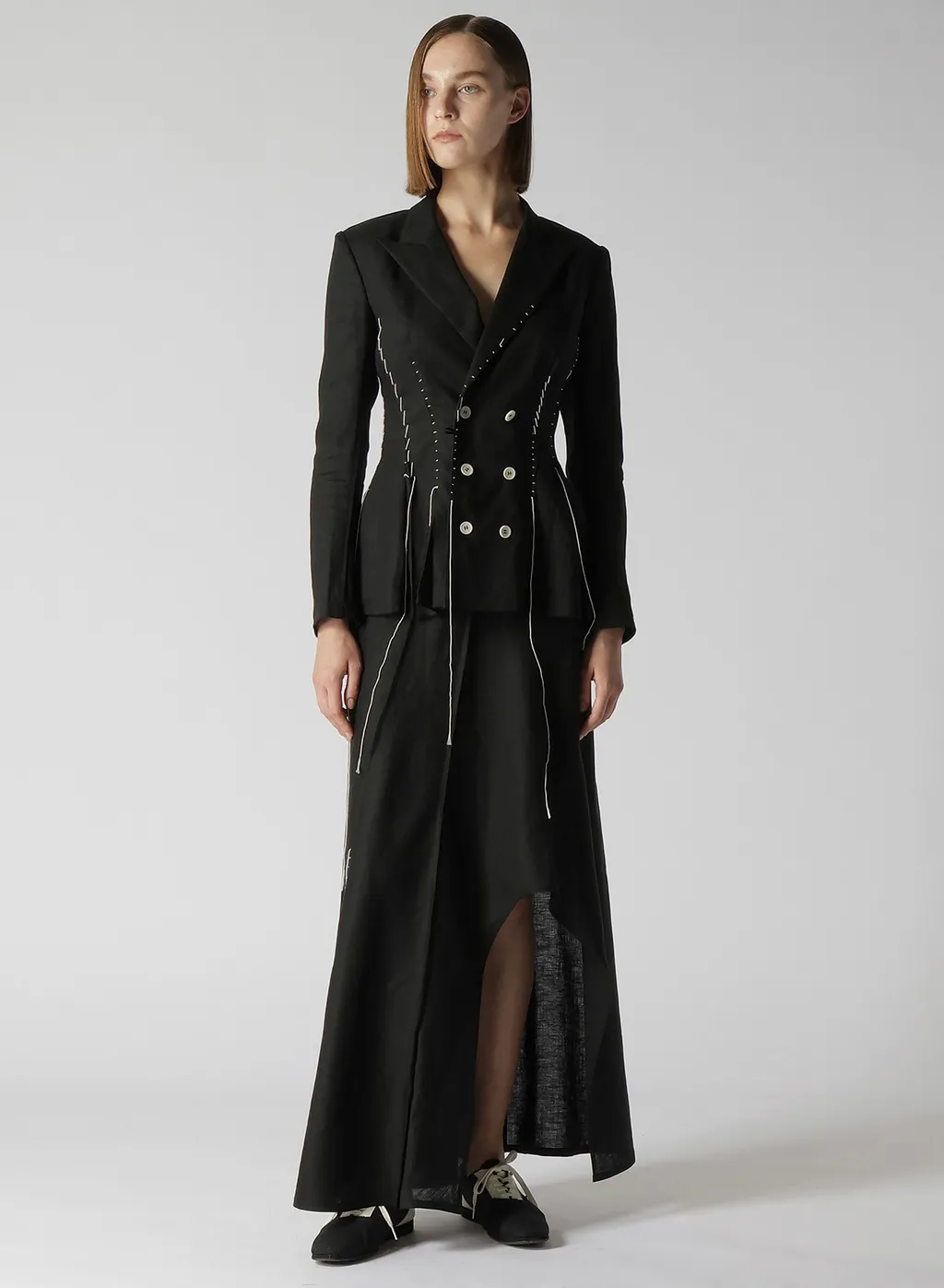 Linen Cloth 6B Hand Stitch Double Jacket