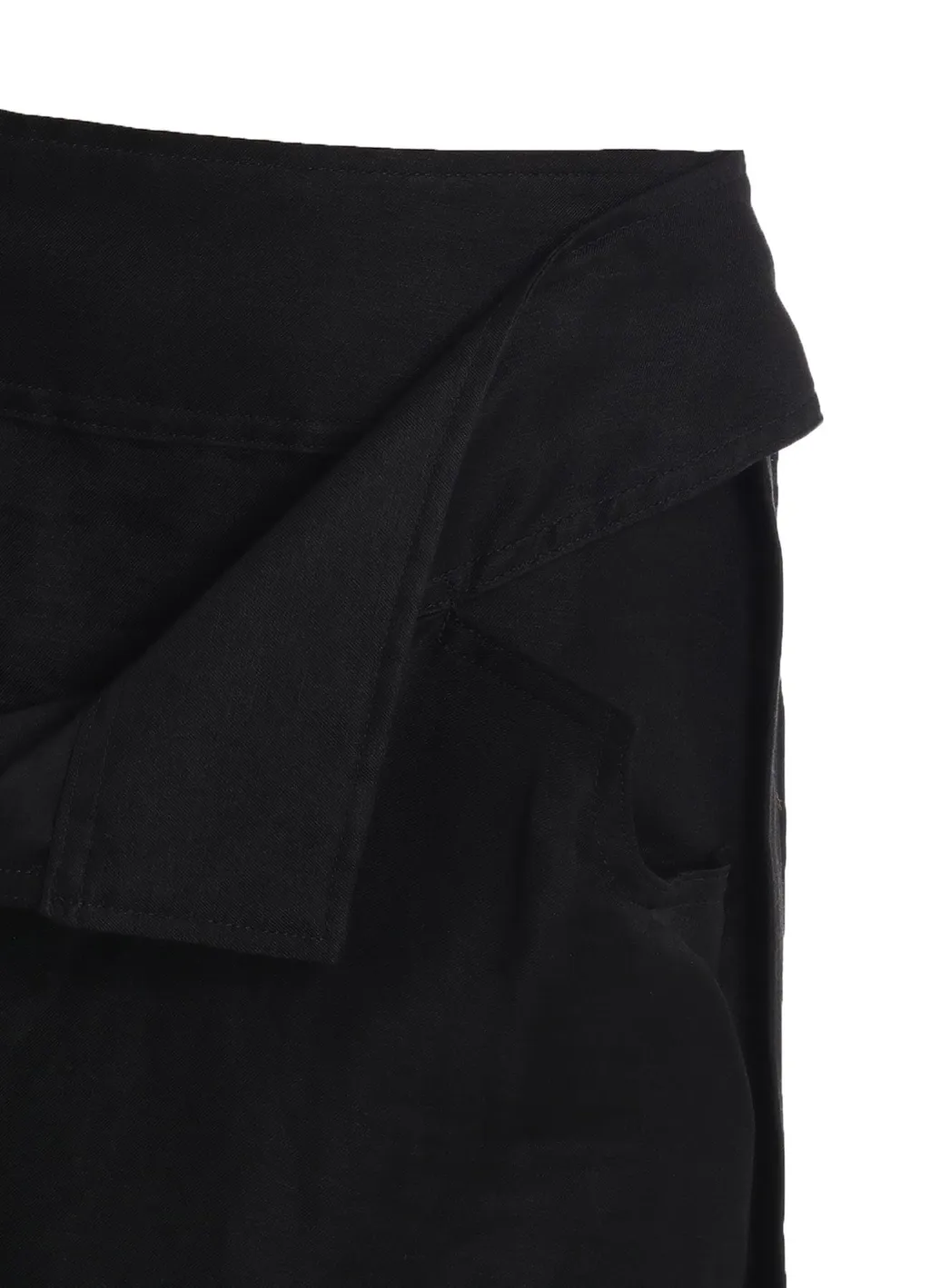 Linen Silk Lace Up Detail Short Skirt