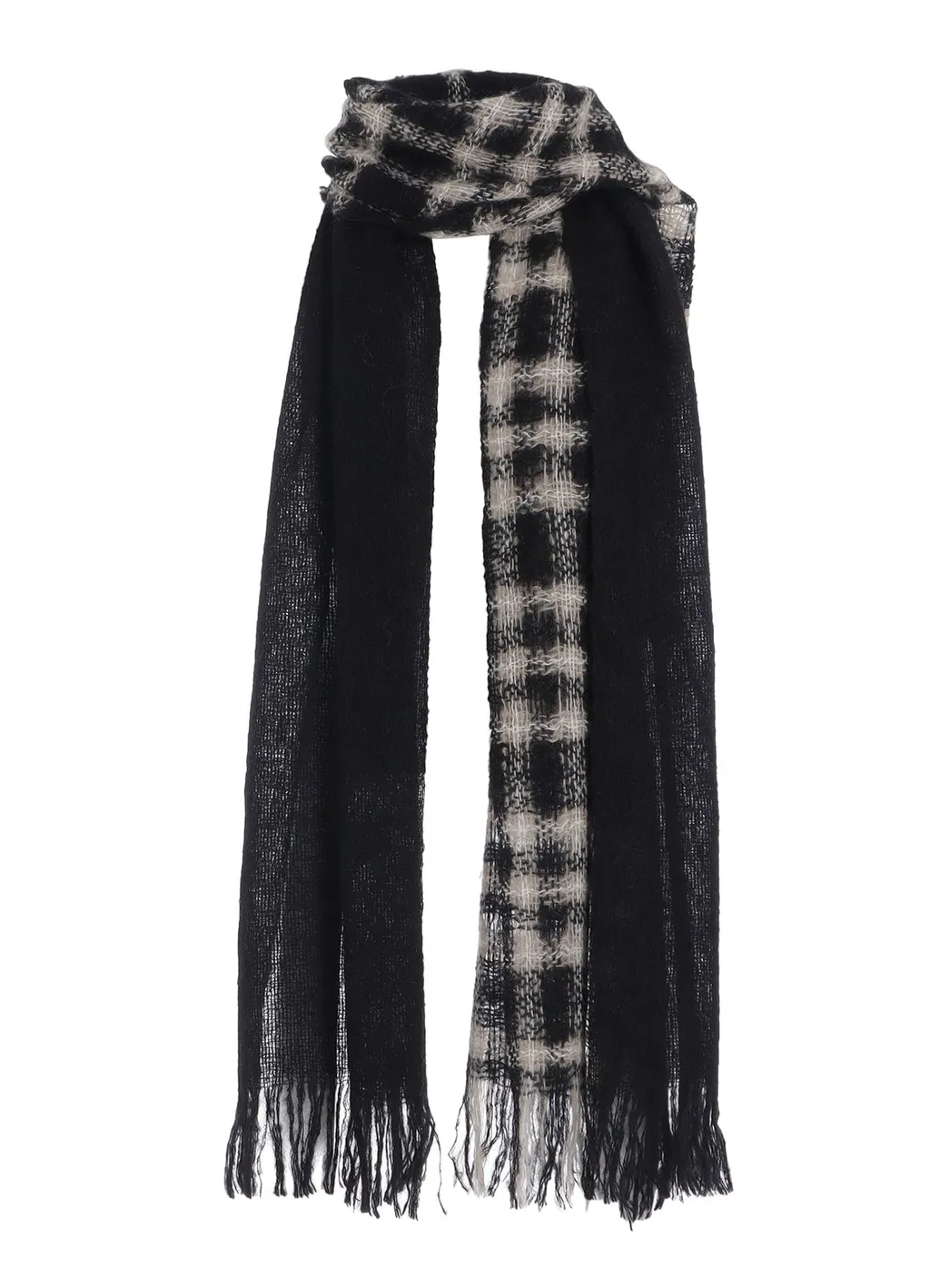 Plaid Pattern Cross Stole