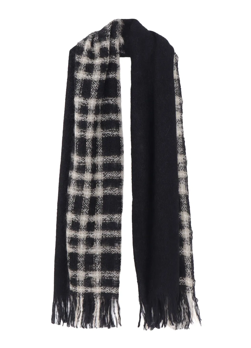 Plaid Pattern Cross Stole
