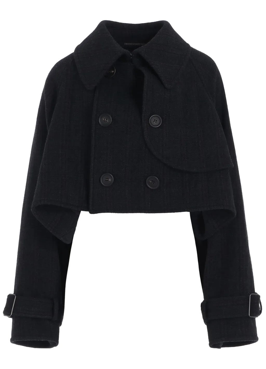 Wool Plaid Pattern Short Coat