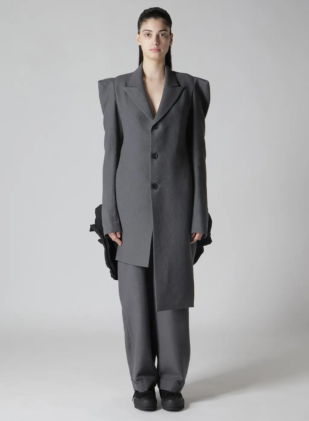 W/C Twill Washer Slv Gusset Unbalance Long Jacket