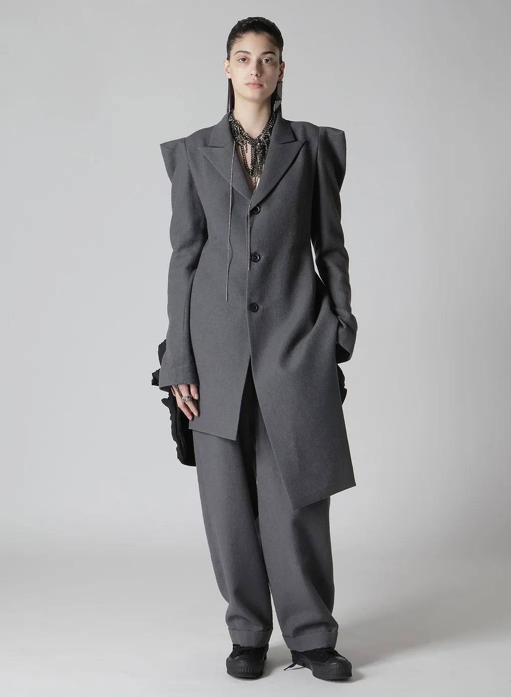 W/C Twill Washer Slv Gusset Unbalance Long Jacket