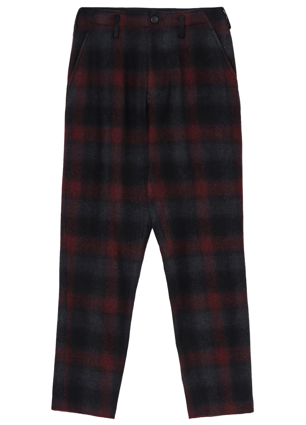 Grey Ombre Plaid Basic Pants B