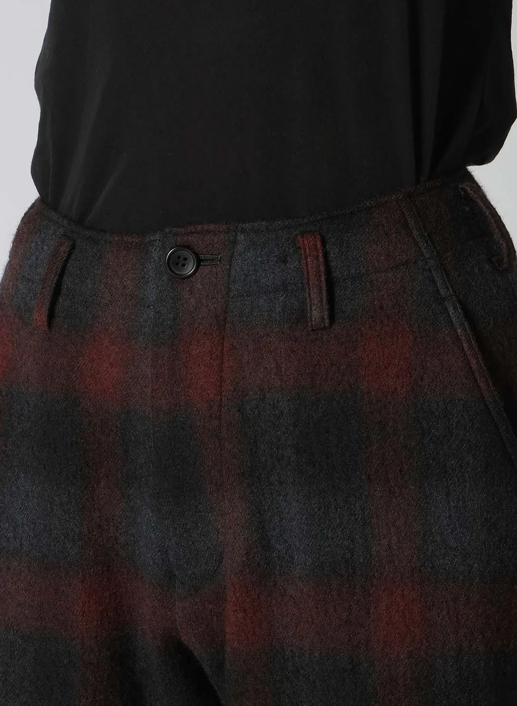 Grey Ombre Plaid Basic Pants B