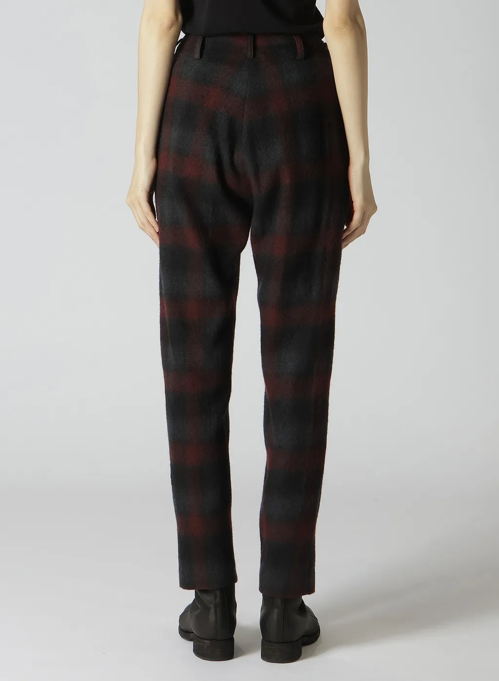 Grey Ombre Plaid Basic Pants B