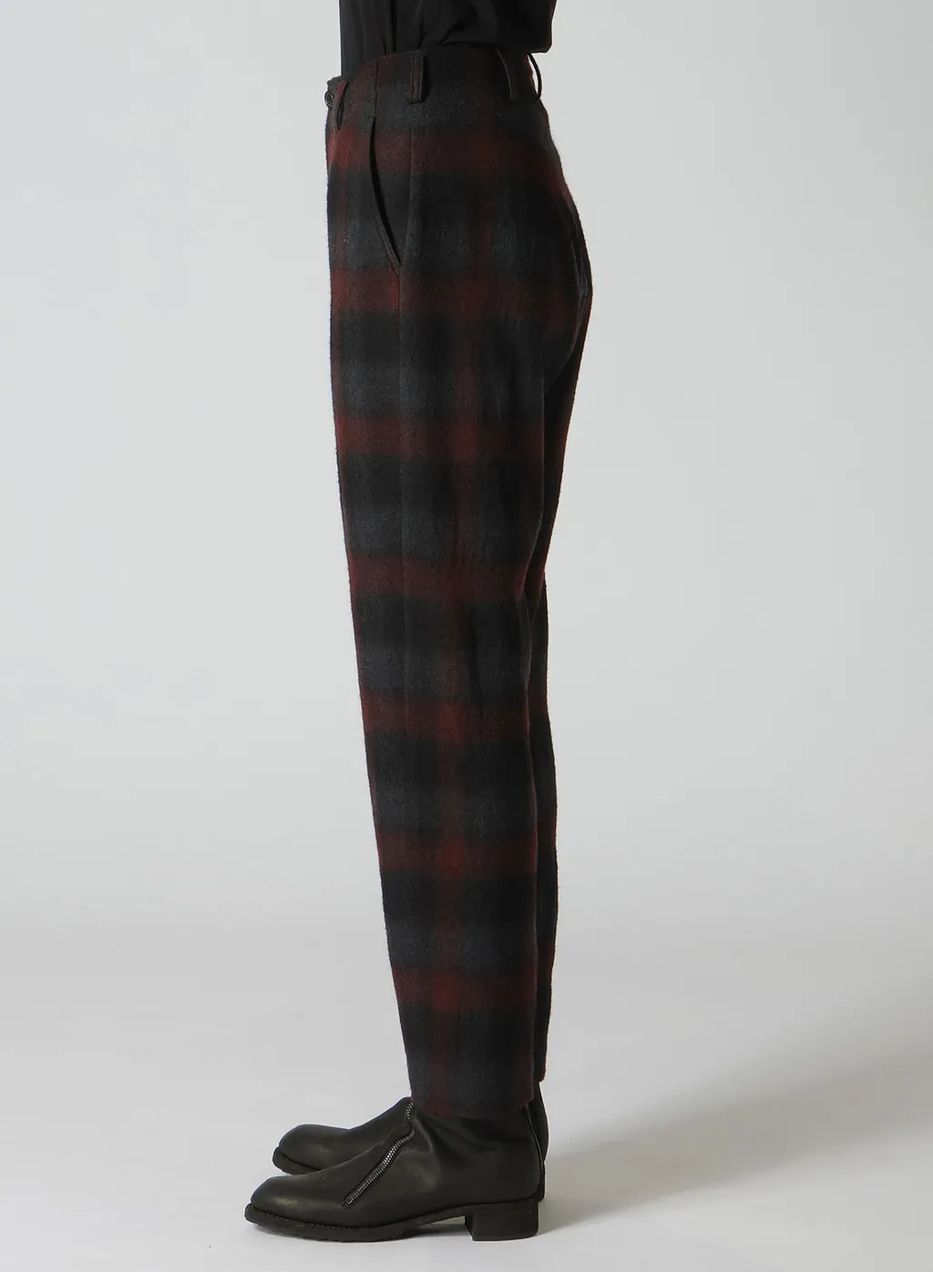 Grey Ombre Plaid Basic Pants B