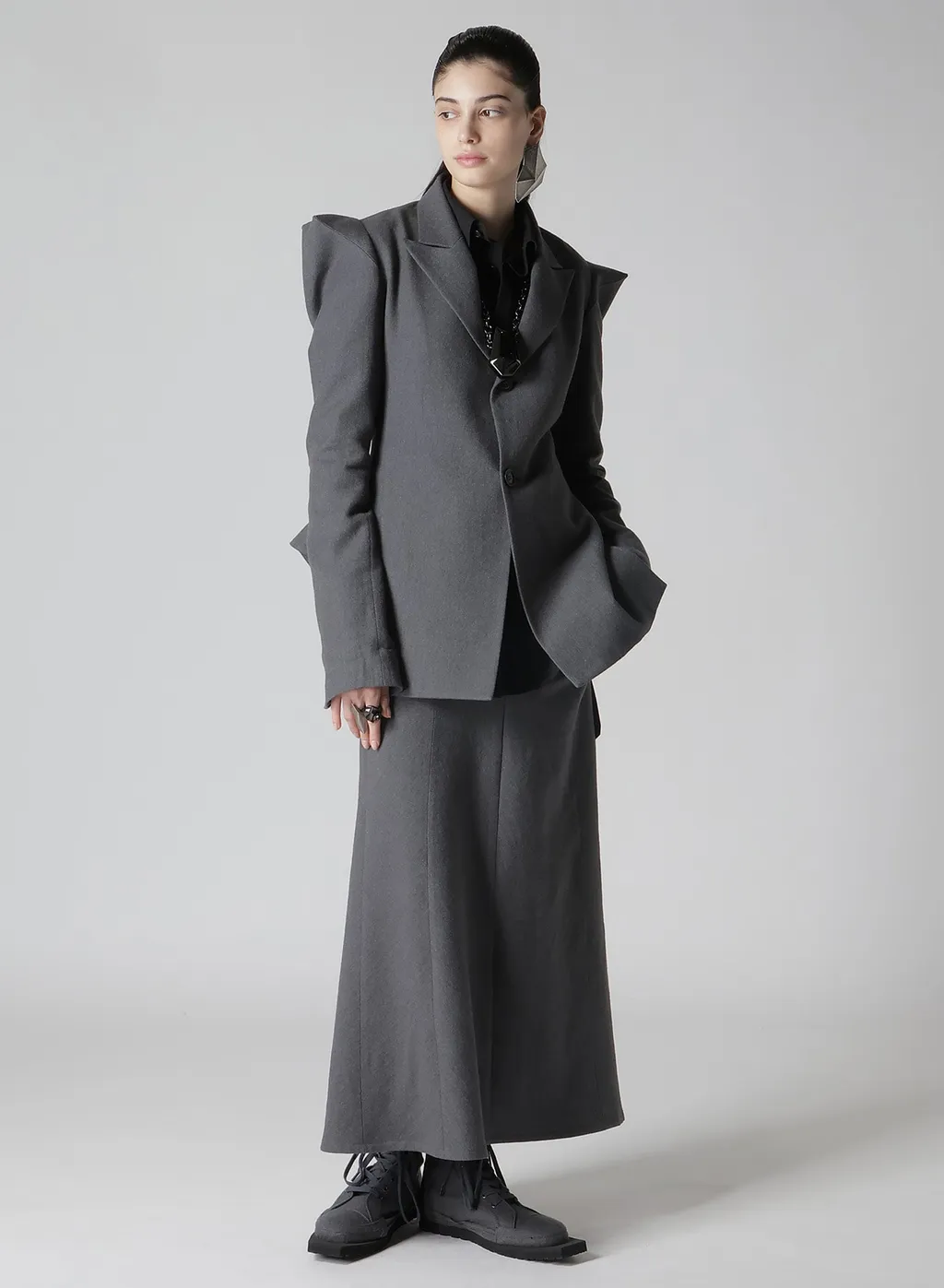 W/C Twill Washer L Pocket Flare Skirt