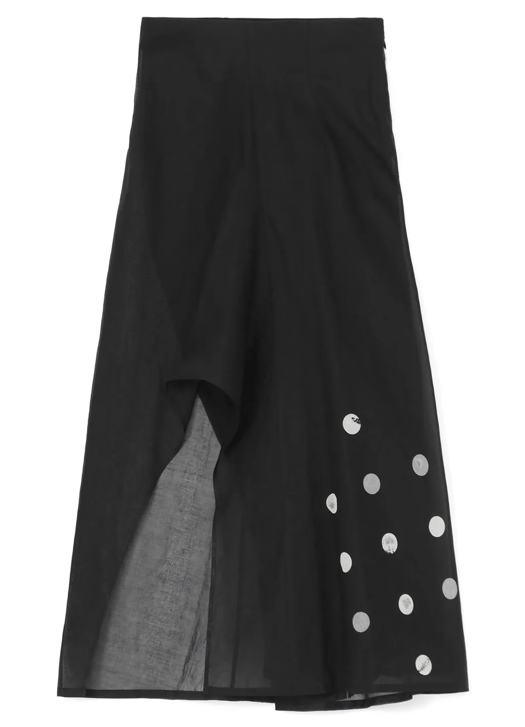 Dot Grey Discharge Print R Round Hem Skirt