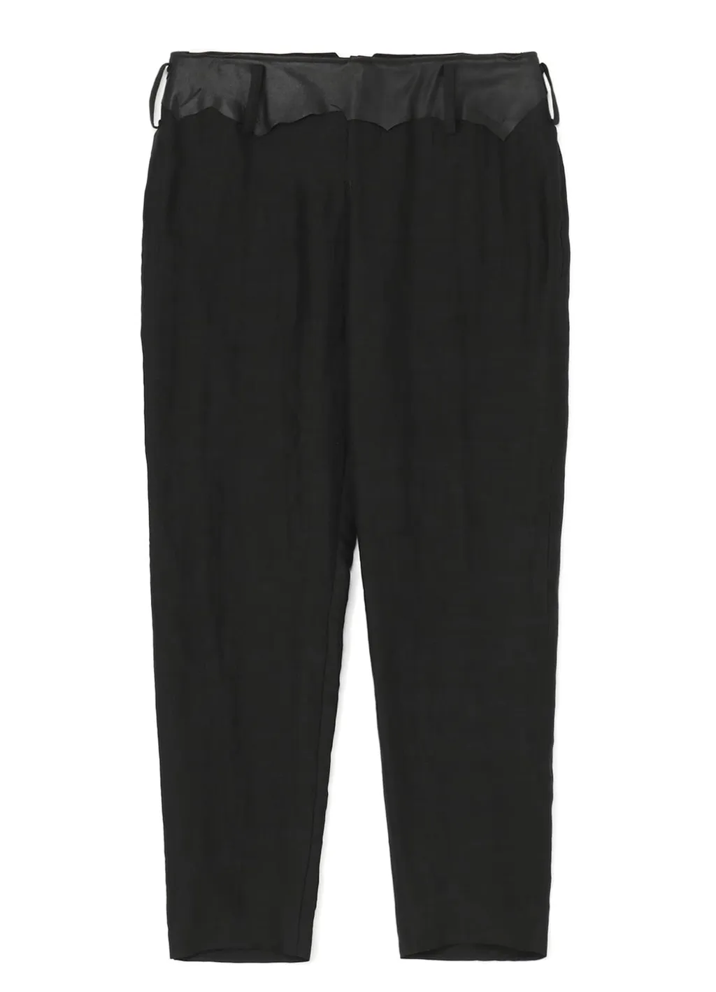 High Twisted Gabardine Leather Detail Pants