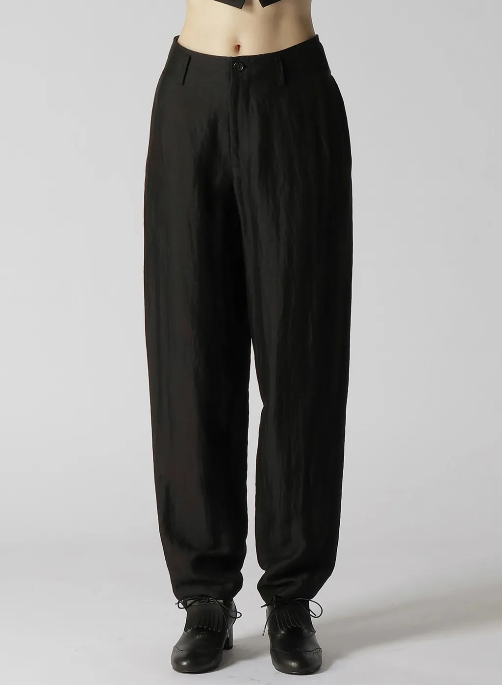 High Twisted Gabardine Low-Rise Basic Pants