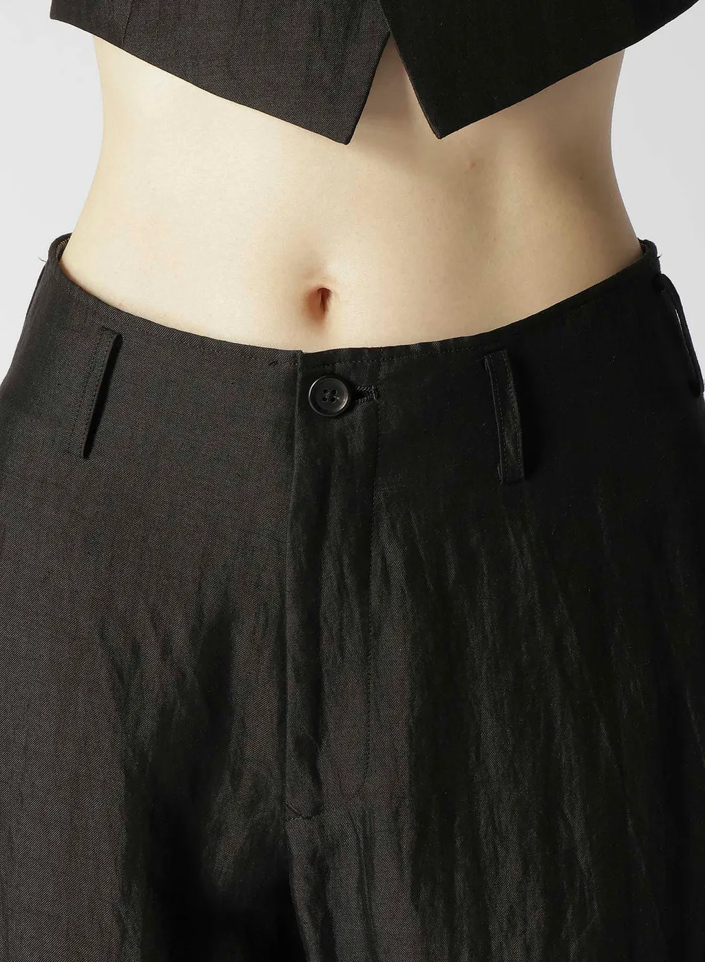 High Twisted Gabardine Low-Rise Basic Pants