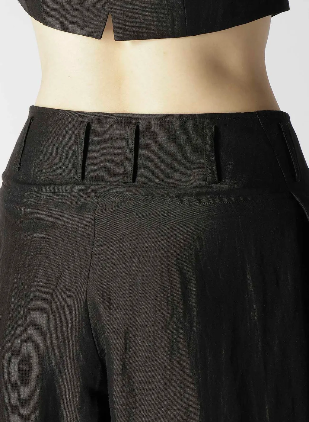 High Twisted Gabardine Low-Rise Basic Pants