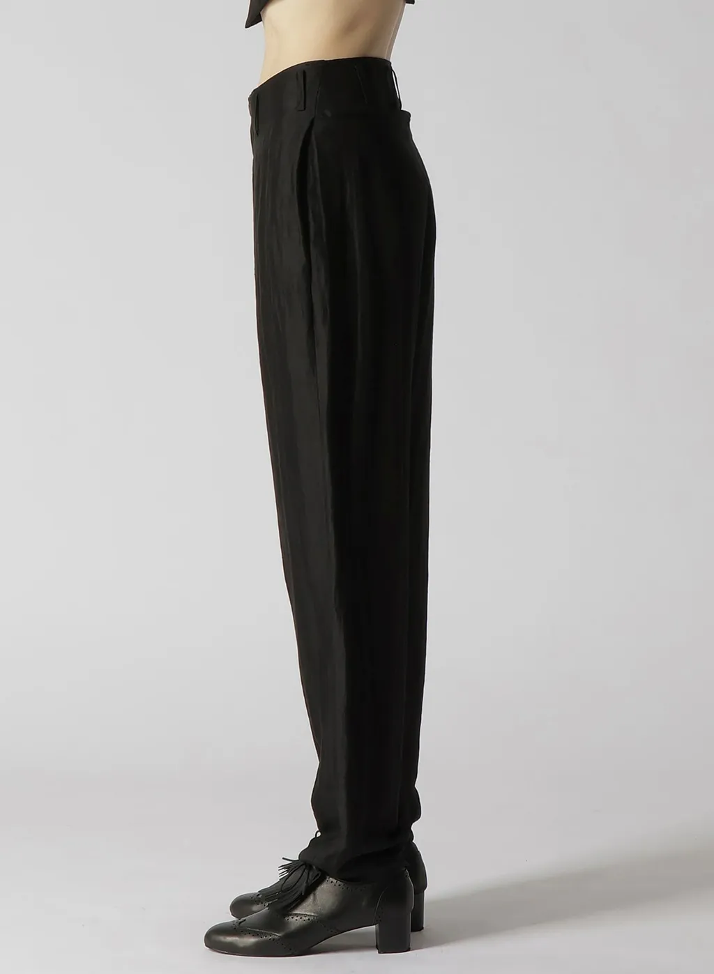 High Twisted Gabardine Low-Rise Basic Pants