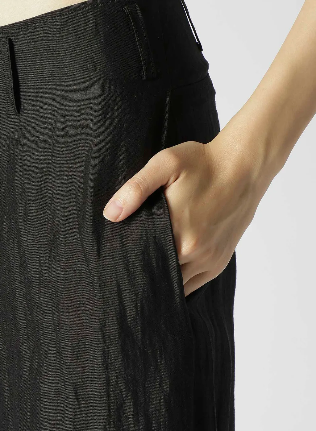 High Twisted Gabardine Low-Rise Basic Pants