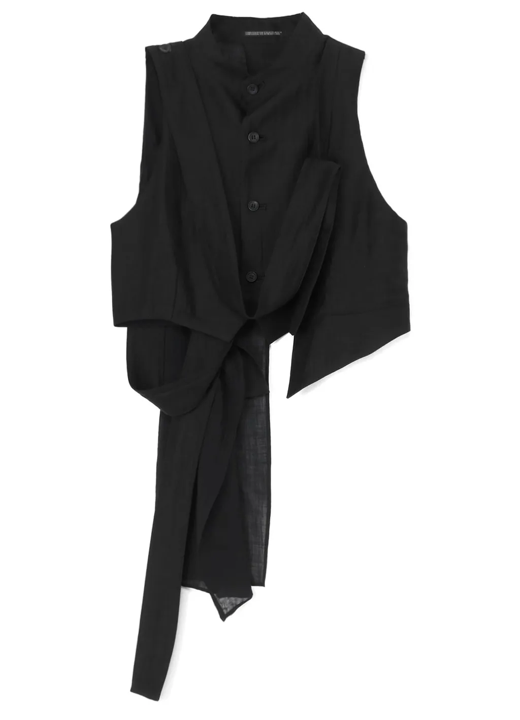 High Twisted Gabardine Belted Unbalance Vest