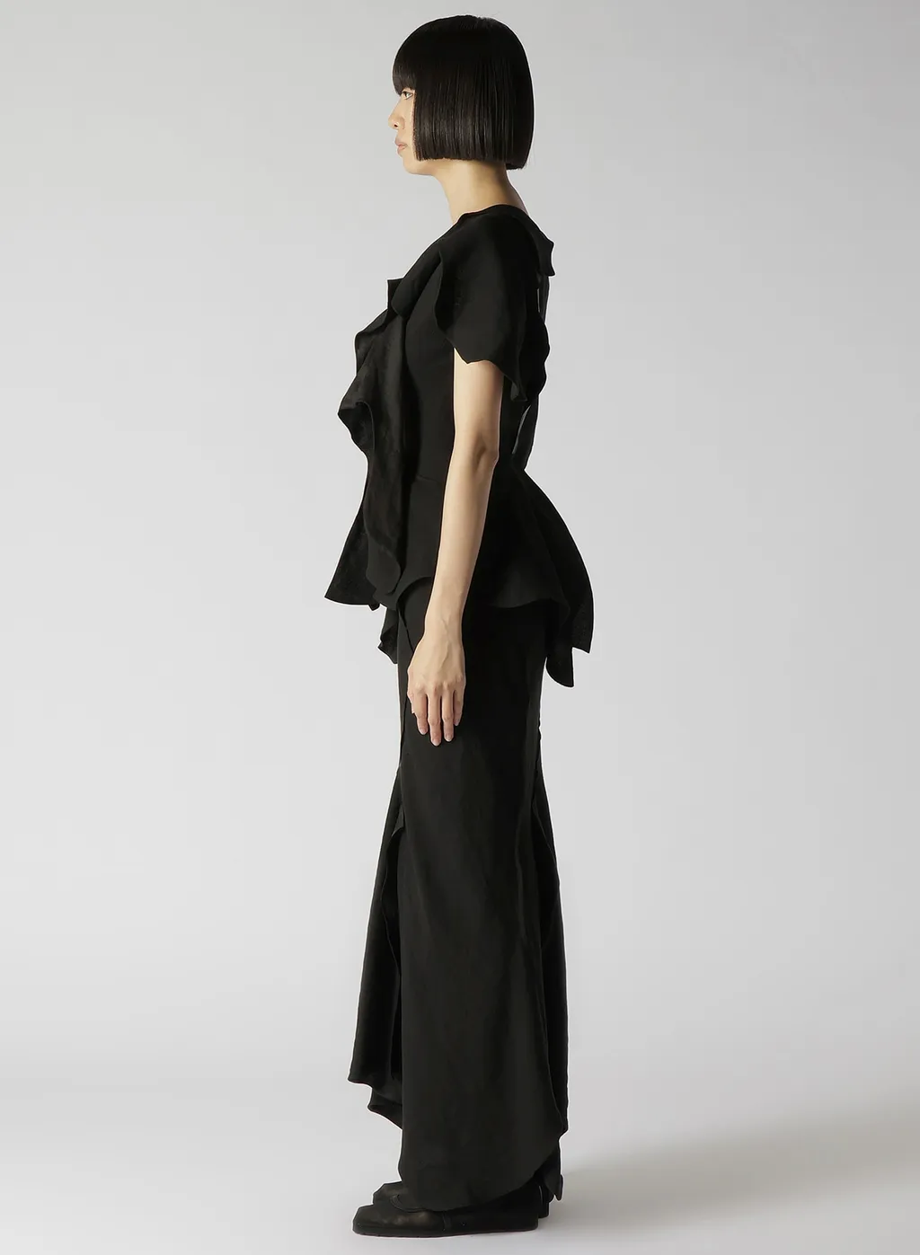 Untwisting Linen Cc Bias Curved Cut Jacket
