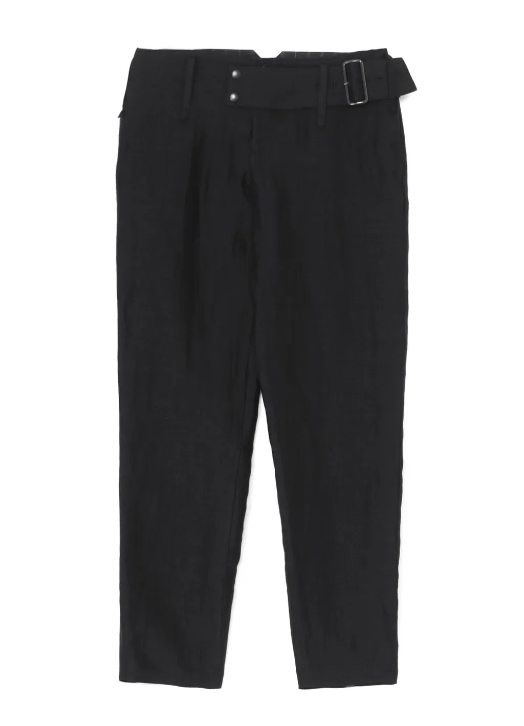 High Twisted Gabardine Low-Rise Belted Pants