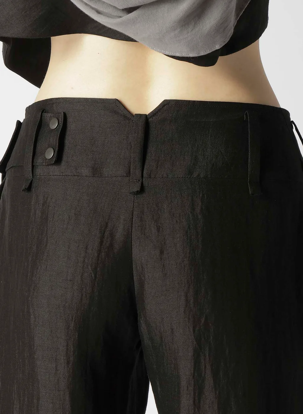 High Twisted Gabardine Low-Rise Belted Pants