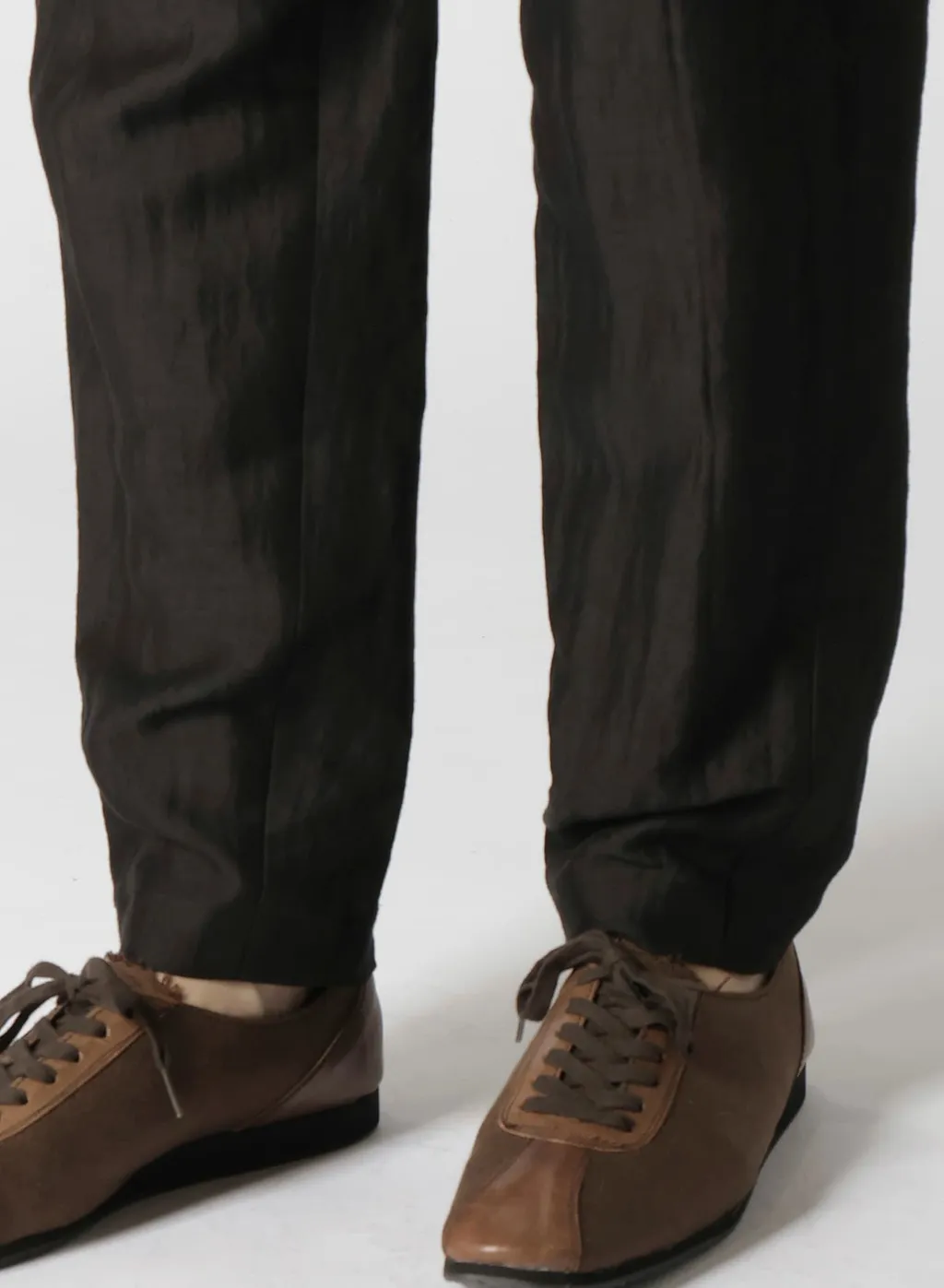 High Twisted Gabardine Low-Rise Belted Pants