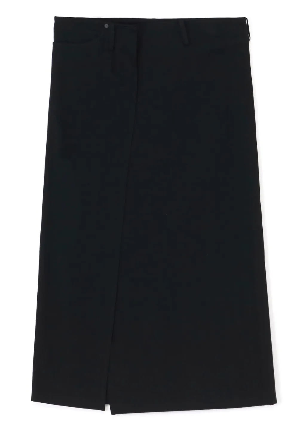 7.6Oz Uneven Yarn Denim Belted Wrap Skirt