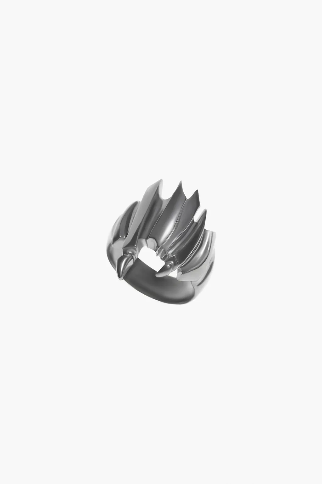 Sv/Bk Rhodium Talon Ring Sv
