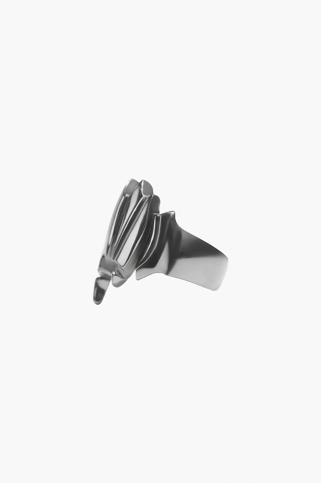 Sv/Bk Rhodium Talon Ring Sv