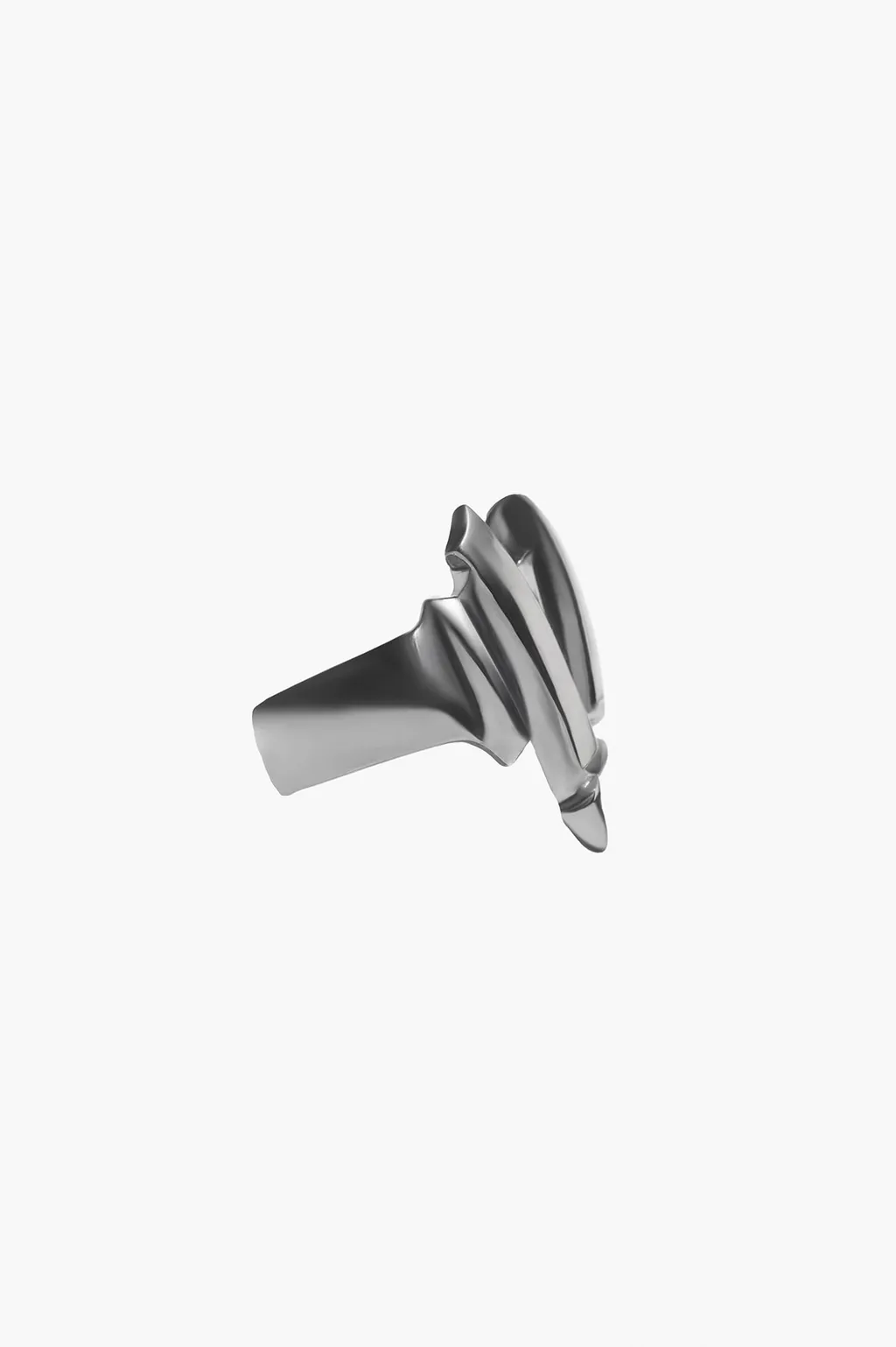 Sv/Bk Rhodium Talon Ring Sv