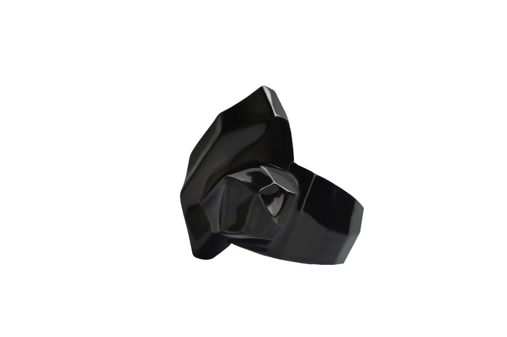 Brass Boulder Ring Blk