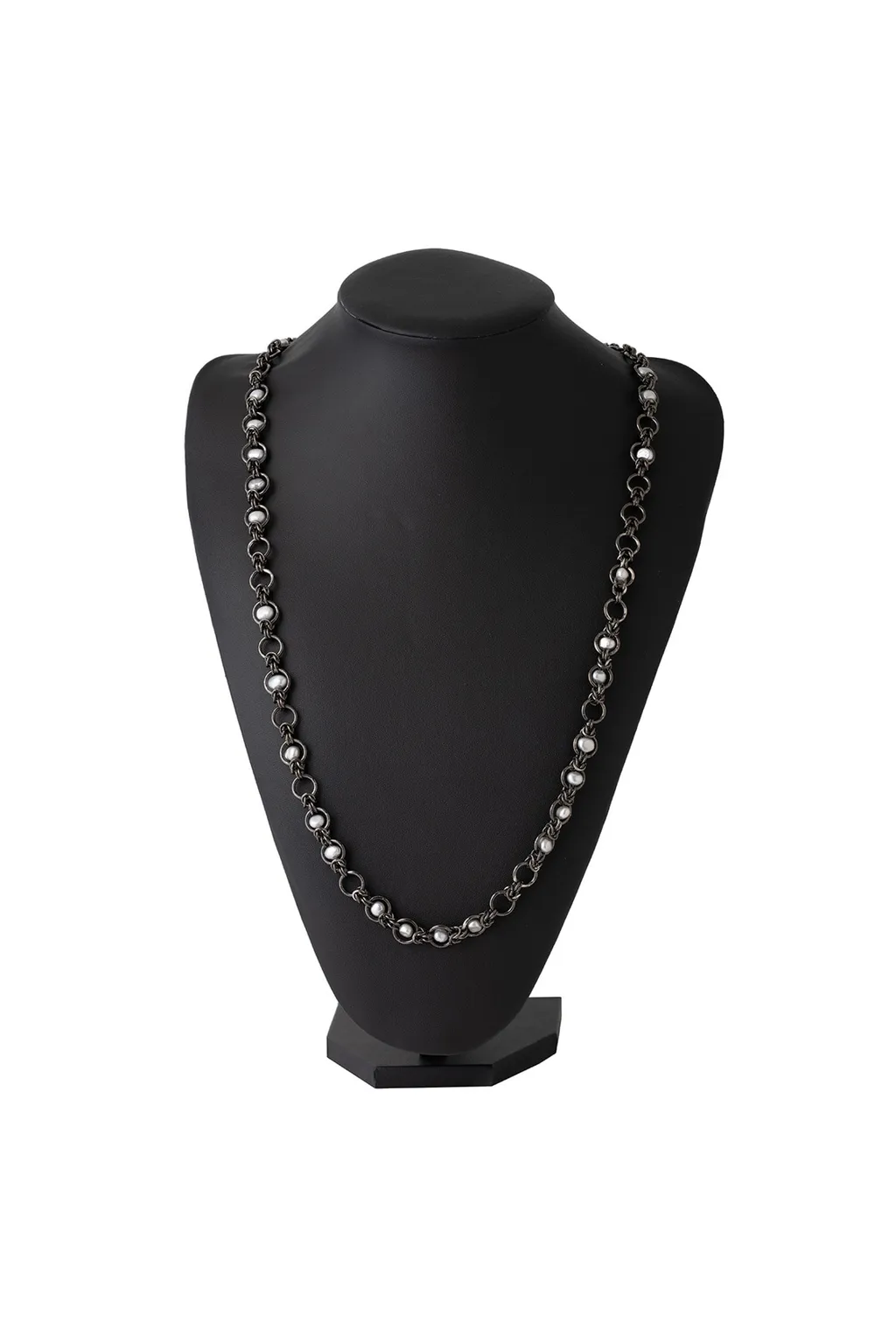 Brass Bkni Pearl Scattered Chain Blk