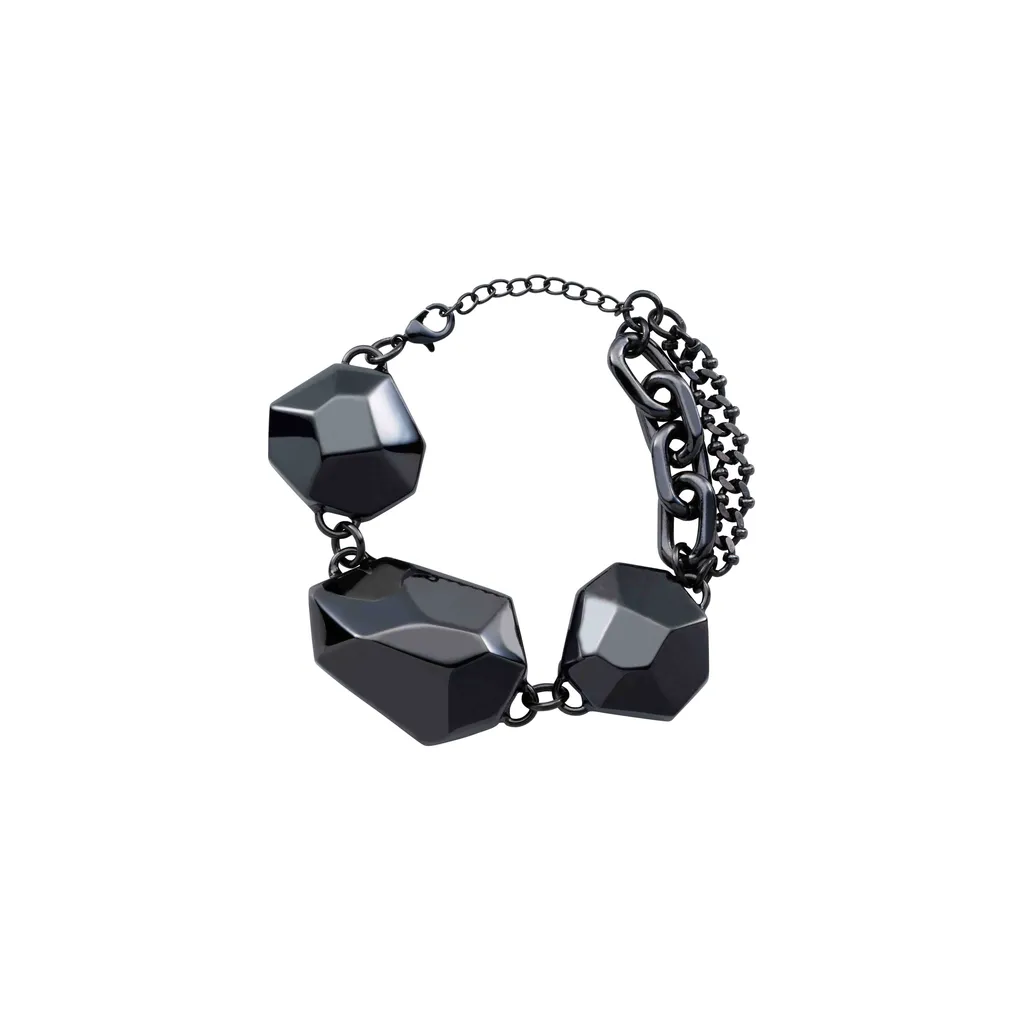 Tin Alloy/Brass Gn Boulder Bracelet B