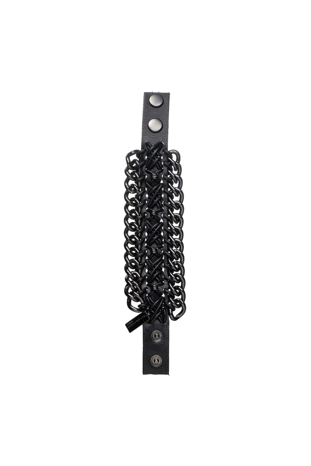 Leather Brass Bkni Anarchy Bracelet
