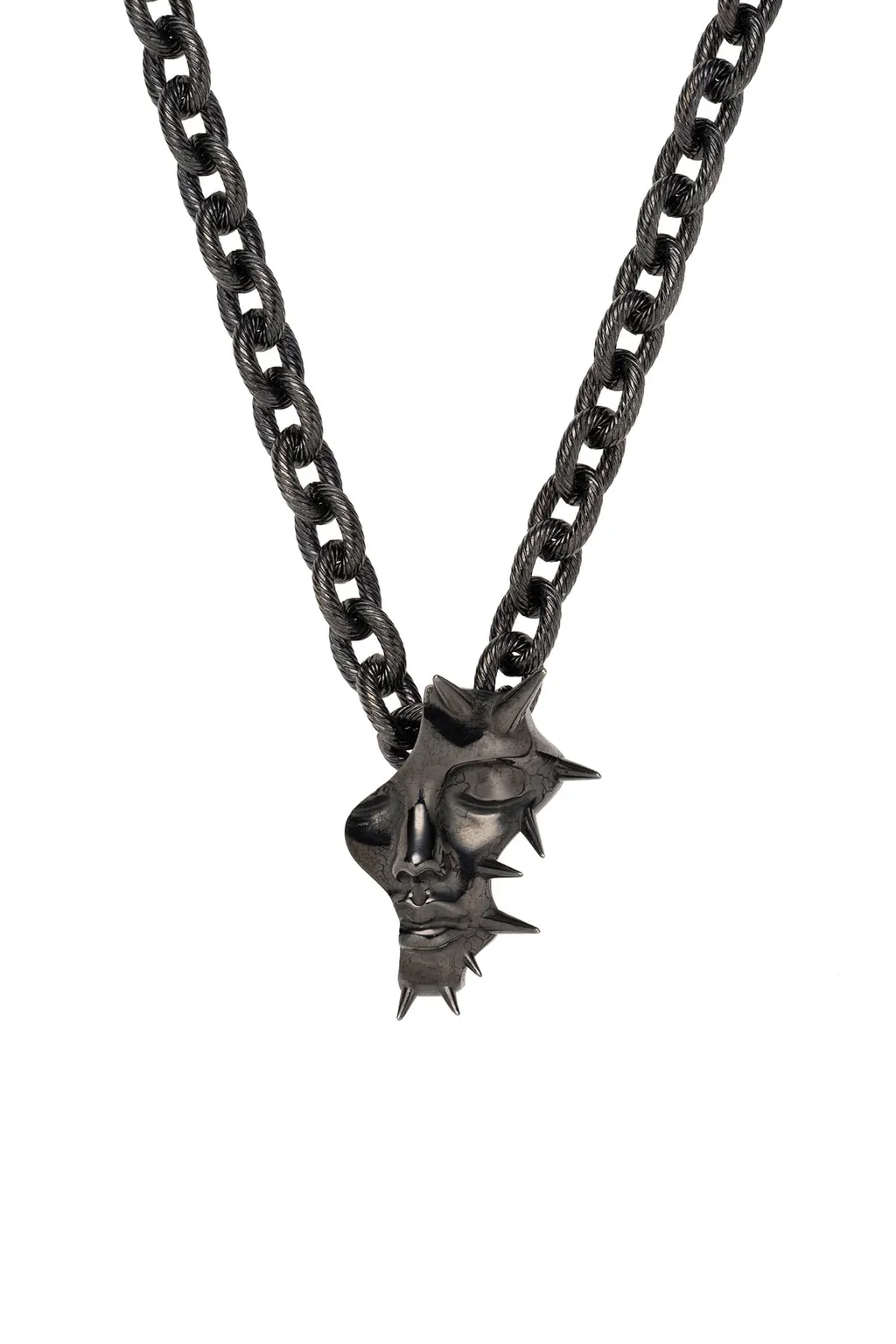 Brass Gunmetal Spike Noir Pendant