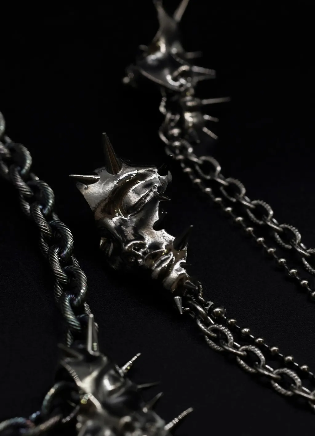 Brass Gunmetal Spike Noir Brooch