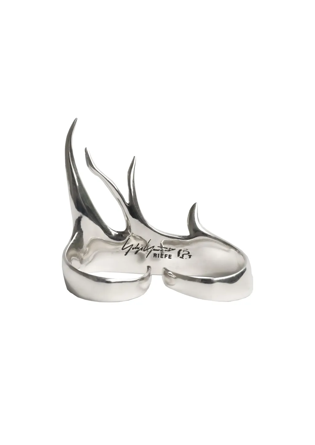 Sv/Antique F Elk Double Ring