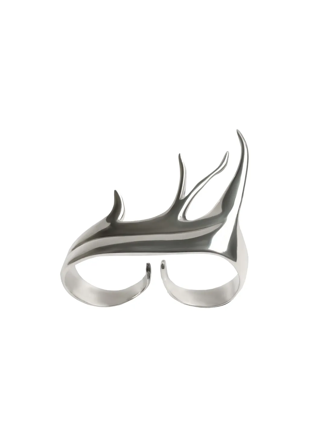 Sv/Antique F Elk Double Ring
