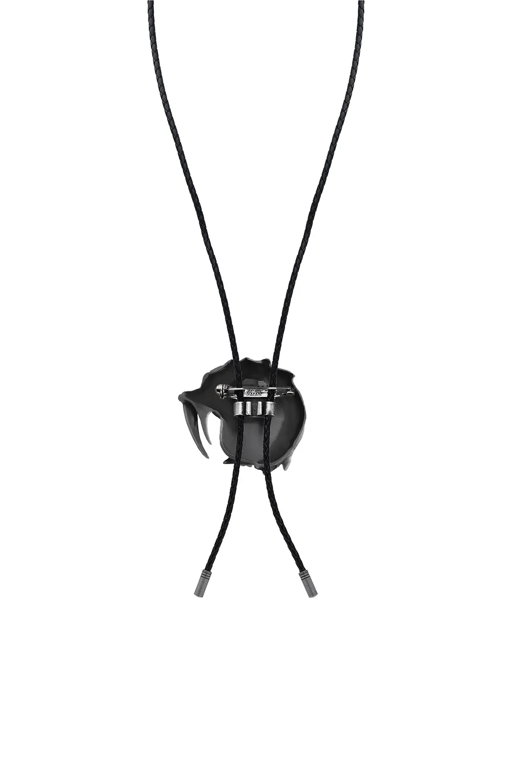 Brass Leather Vortex Necklace/Silver