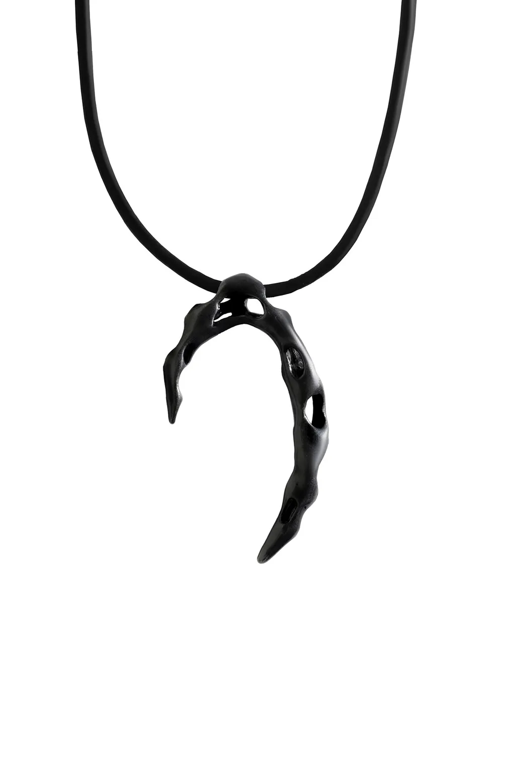 Tin Alloy/Leather Caustics Pendant/Black