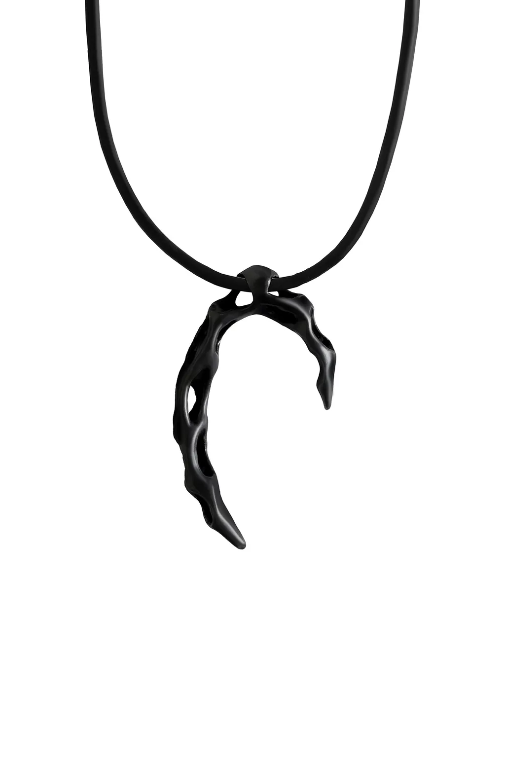 Tin Alloy/Leather Caustics Pendant/Black