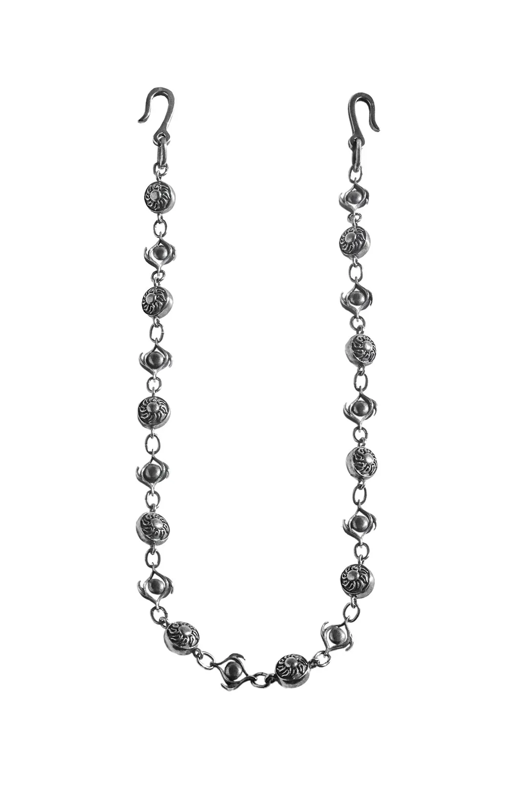 Tin Alloy Bkrhod Sun Chain/Silver