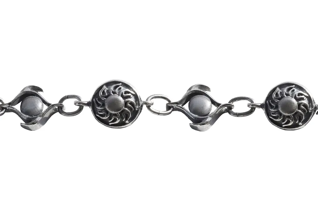 Tin Alloy Bkrhod Sun Chain/Silver