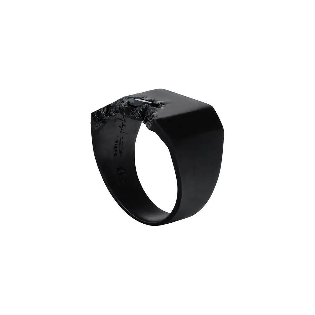 W Bronze Onyx Orushed Ring Blk