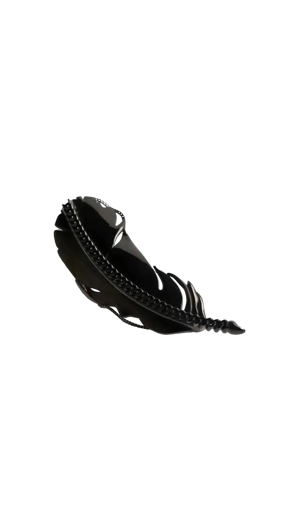 Brass Gun Willow Brooch Blk