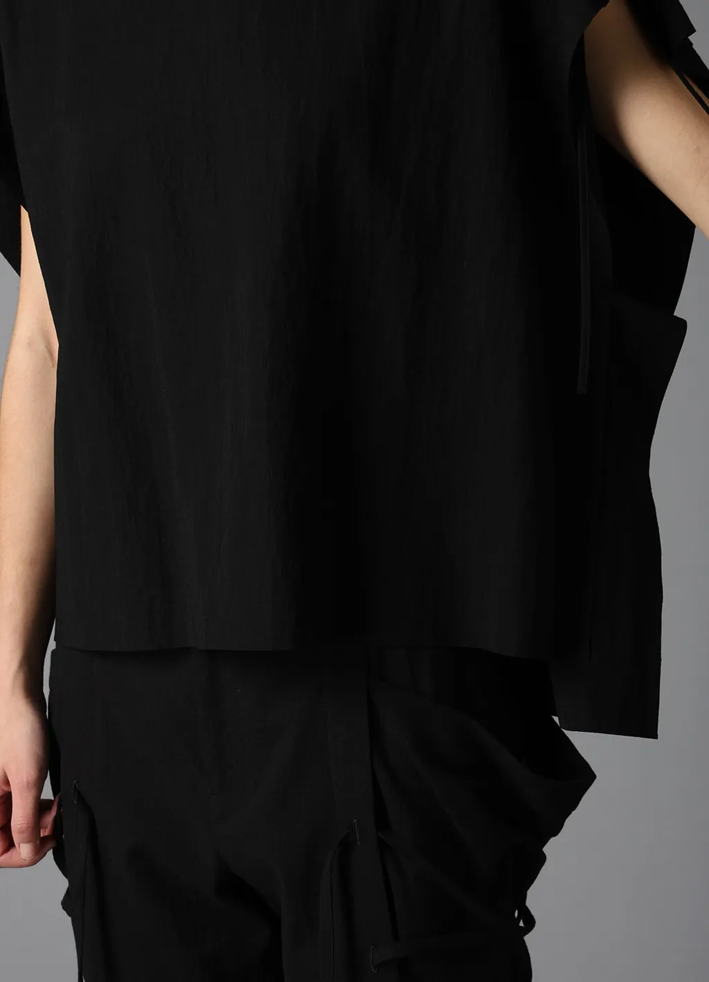 Natural Smooth Lace Up Square Tee