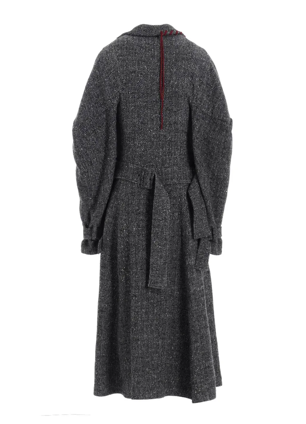 Nep Tweed Trench Coat With Belt
