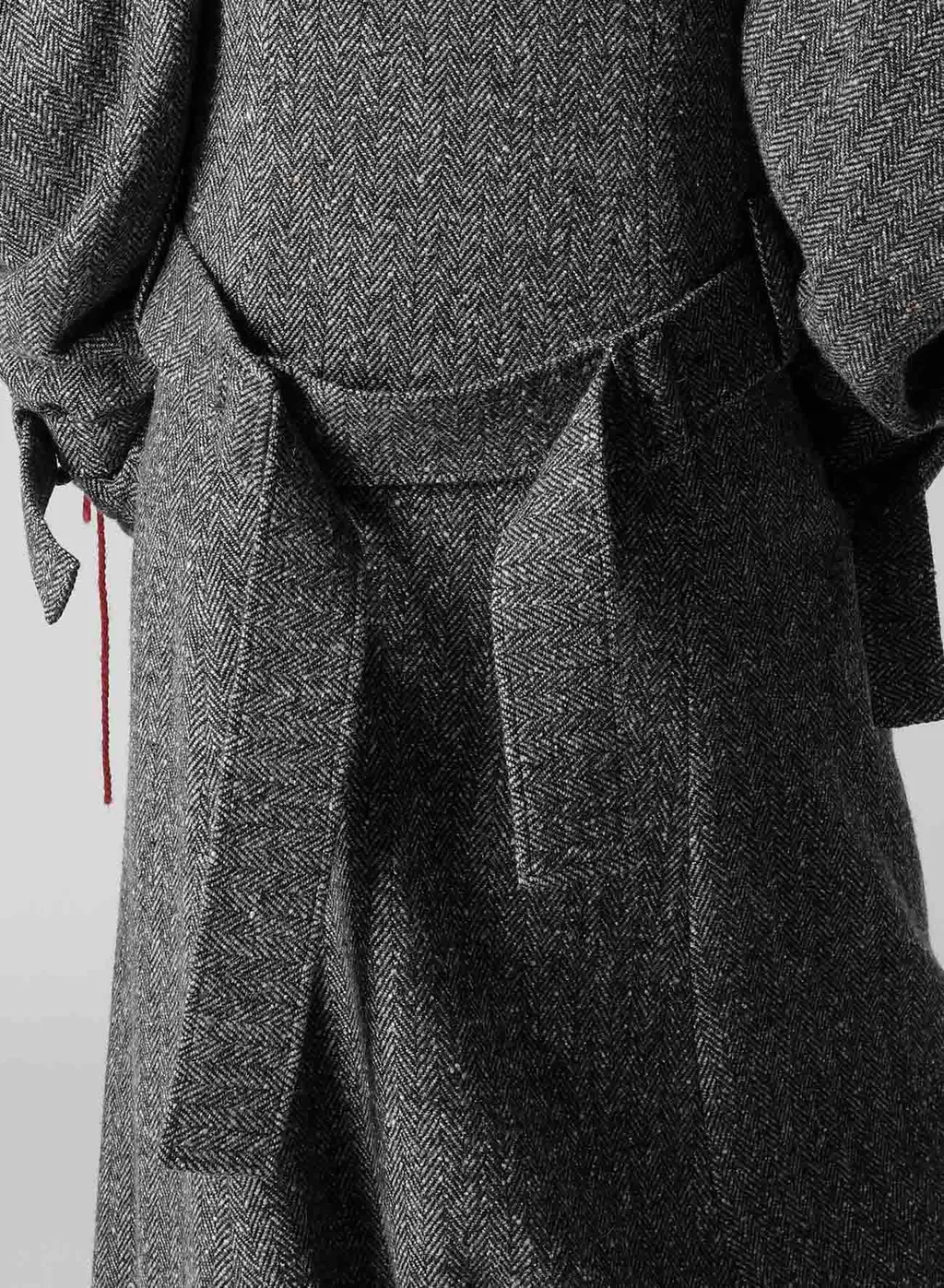 Nep Tweed Trench Coat With Belt