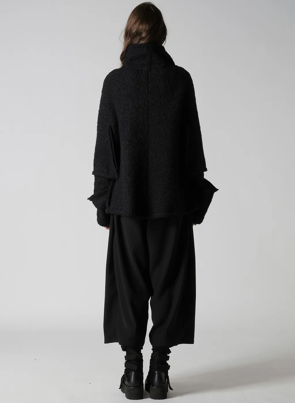 Loop Inlay Frilled Collar Jacket