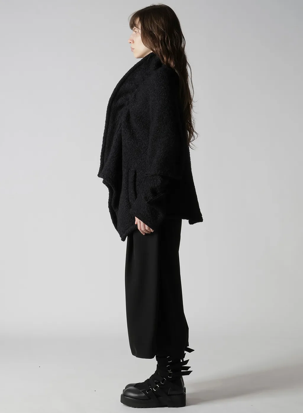 Loop Inlay Frilled Collar Jacket