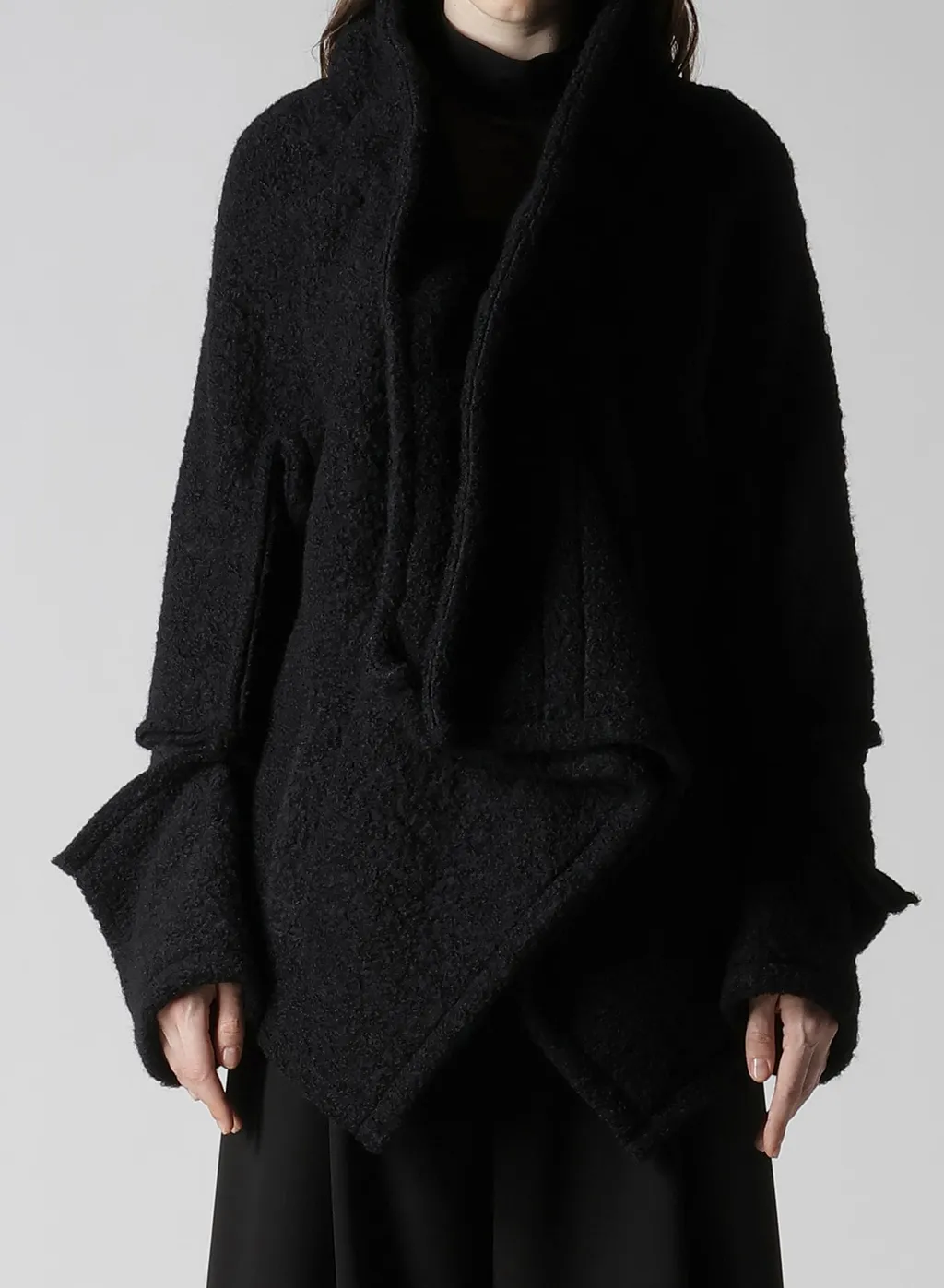 Loop Inlay Frilled Collar Jacket